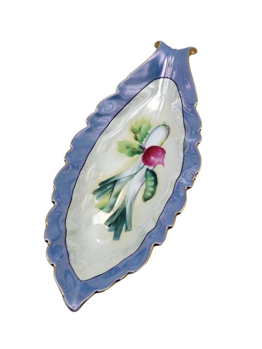 Noritake M Lusterware Hand Painted Porcelain Oval Scalloped Vegetable Dish MCM